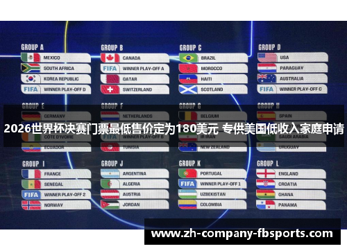 2026世界杯决赛门票最低售价定为180美元 专供美国低收入家庭申请